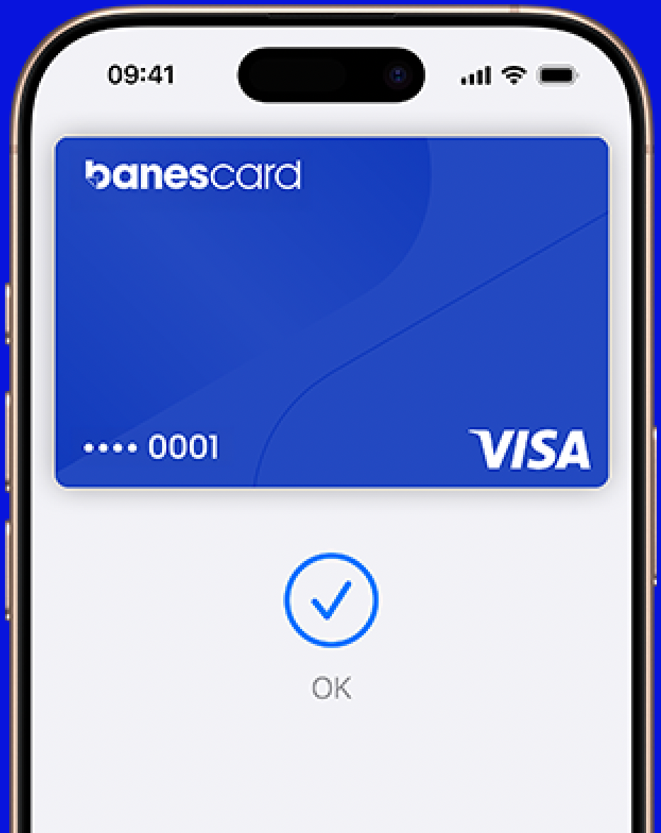 iPhone com cartão banescard Visa na Carteira da Apple